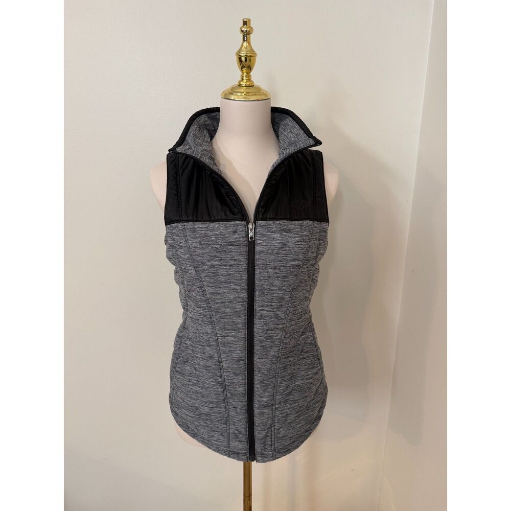 The North Face Pseudio Vest Women’s Small Gray Black Full Zip Insulated
